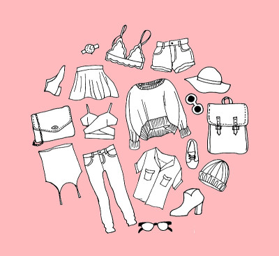 服装-向量背景时尚销售文字插图