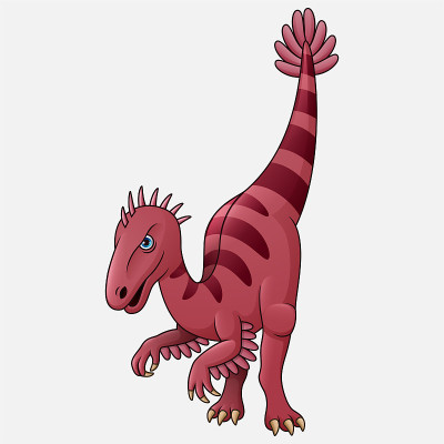 Illustration of Cartoon Velociraptor White Backgro