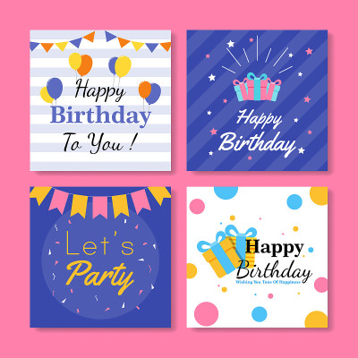 一套方形生日贺卡。第七卷