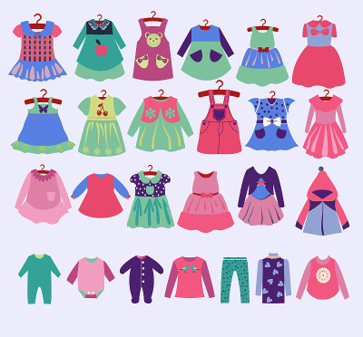 Collection of fashionable children's clothing for 