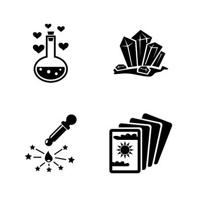 Magic Spell, Wizard. Simple Related Vector Icons