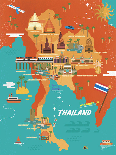 泰国旅游概念海报