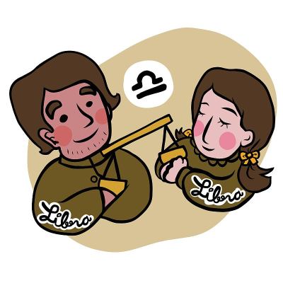 可爱的天秤座星座卡通矢量插图