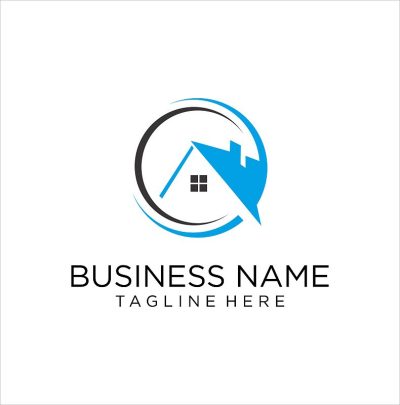 字母O房子设计图标模板。首字母O家房地产矢量股票插图。屋顶，建筑，建筑，公寓，复式，物业，宿舍，住宅