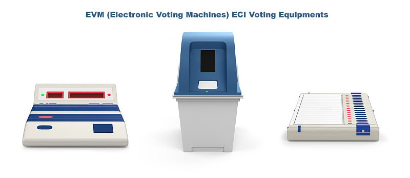 印度选举委员会的电子投票机、EVM控制单元和VVPAT、ECI投票设备