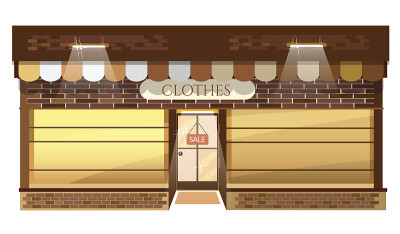 服装商店外立面建筑时尚精品店
