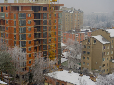 雪天的城市景观