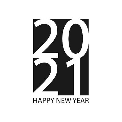 2021年新年快乐标志文字设计。2021号设计模板。矢量插图，平面设计