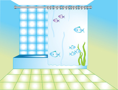 浴室。儿童插图