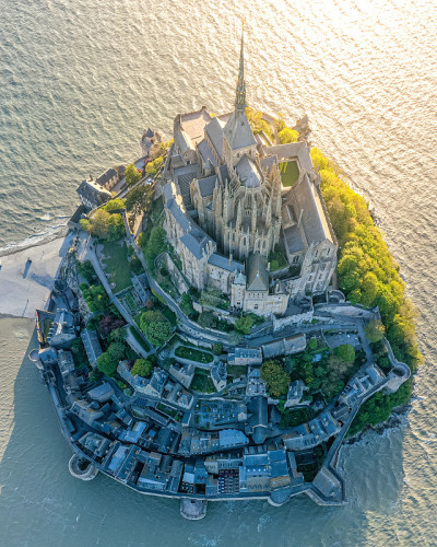 圣米歇尔山鸟瞰图