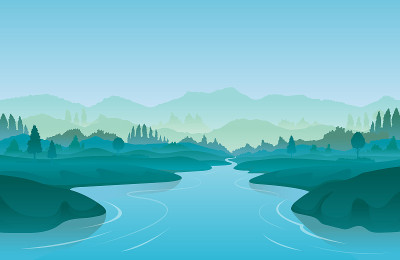 河流或湖泊景观背景