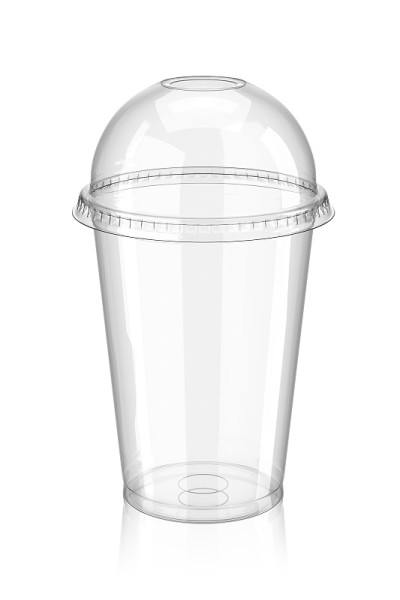 塑料鸡尾酒杯。3 d渲染。孤立在白色的。
