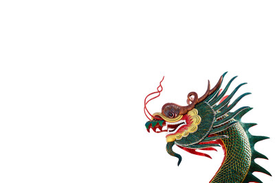 中国风格的龙像孤立在白色的背景