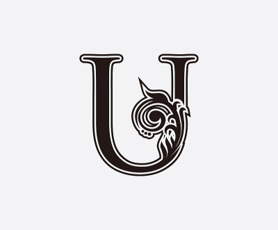 花字母U设计。