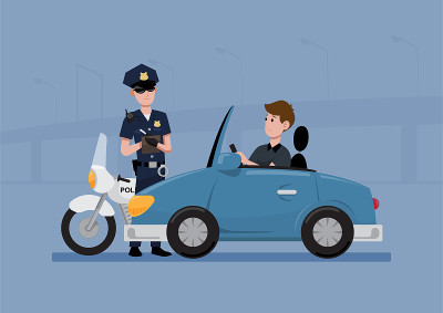 警察正在开罚单