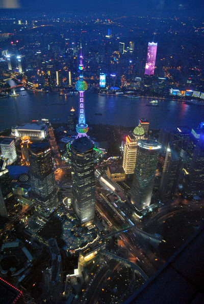 上海和黄浦江全景