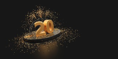 庆祝20周年的五彩纸屑