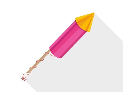 卡通炸弹，火箭和鞭炮与引信孤立矢量插图。