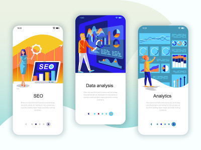 Set of onboarding screens user interface kit for S