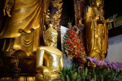 中国上海龙华寺的佛像
