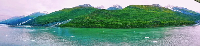 五彩缤纷的学院峡湾，阿拉斯加，美国。