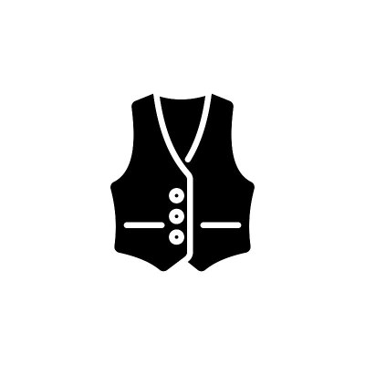 Vest图标在矢量。标识