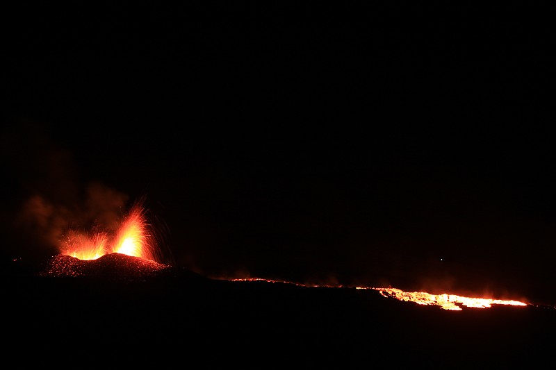 火山的火盆的熔炉