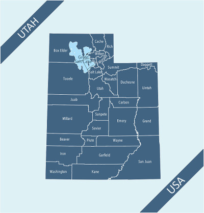 Utah counties map