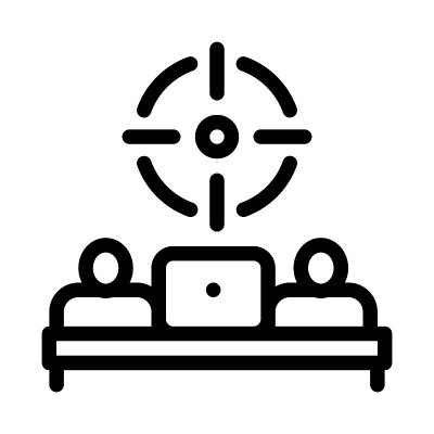 一个目标为两个人图标矢量大纲插图
