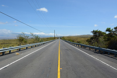 美国夏威夷长长的高速公路。