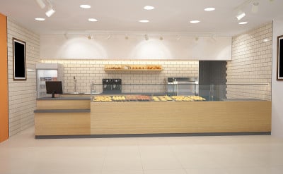 面包店室内设计的3d效果图