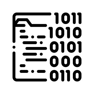二进制文件编码系统矢量细线图标