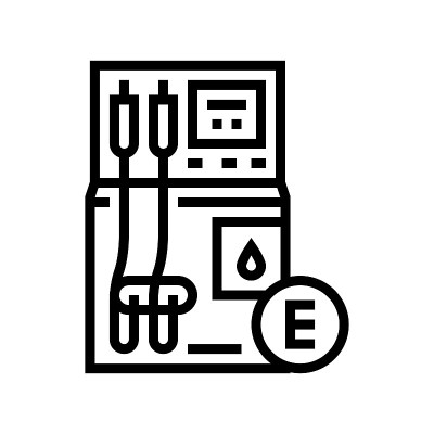 乙醇加油站线图标矢量插图