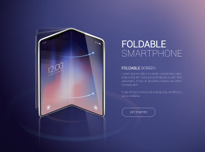 New foldable smartphone concept, prototype with ad