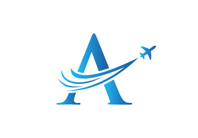 首字母A与航空标志概念