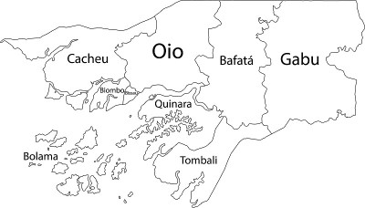 几内亚比绍白色地图