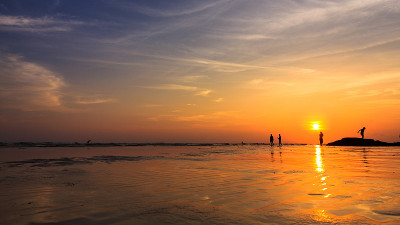 日落海滩
