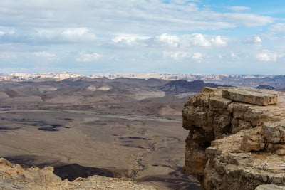 Makhtesh Ramon火山口在以色列内盖夫沙漠从米斯佩拉蒙