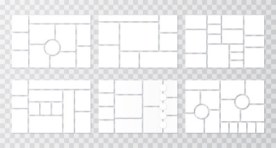 照片拼贴。Moodboard模板。设置的心情。矢量插图。