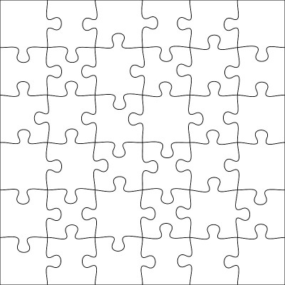 Jigsaws puzzles. Square puzzle 6x6 grid, jigsaw ga