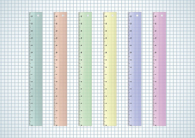 Rulers on checked paper
