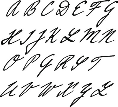 手绘矢量字母表，字体，孤立的大写字母，首字母