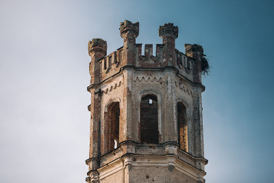 The big old stone castle tower