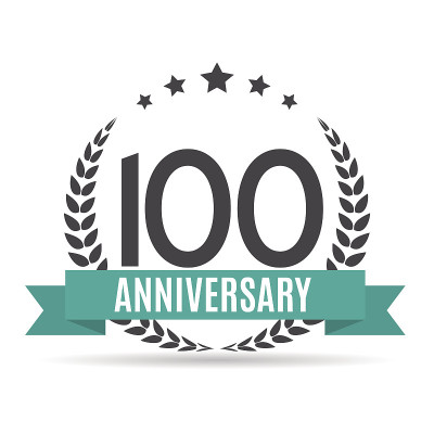 模板100周年矢量插图