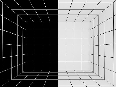 黑白空间与透视网格，3d