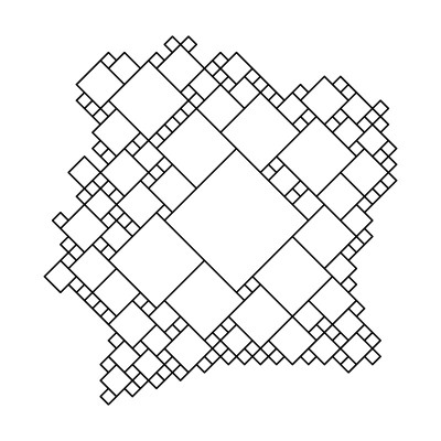 象牙海岸地图从黑色图案网格不同大小的正方形。矢量插图。