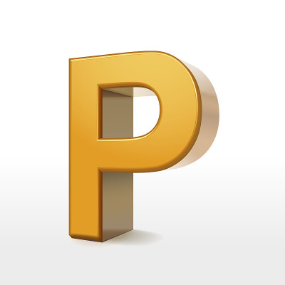 黄金3d字母P