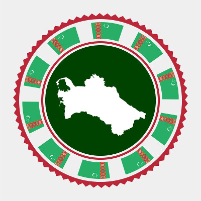 土库曼斯坦平坦的邮票。