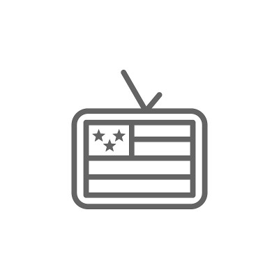 美国电视图标。元素的7月4日图标。细线图标用于网站设计和开发，应用程序开发。溢价图标