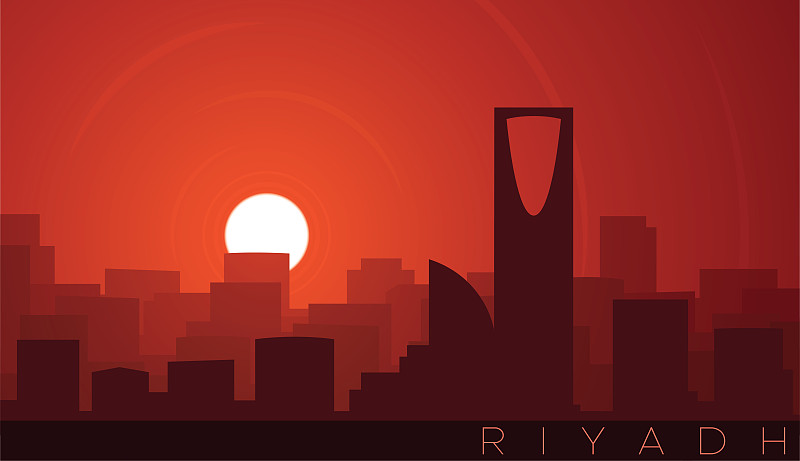 Riyadh Low Sun Skyline Scene